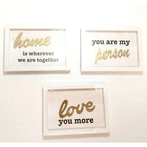 Wall Hanging Signs Home Decor Love Quotes Lot of 3